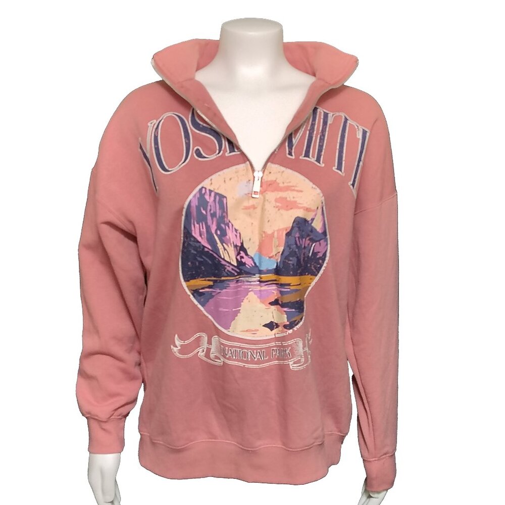 Self Esteem Juniors' Oversized Yosemite 1/4-Zip Sweater - Quaint Rose